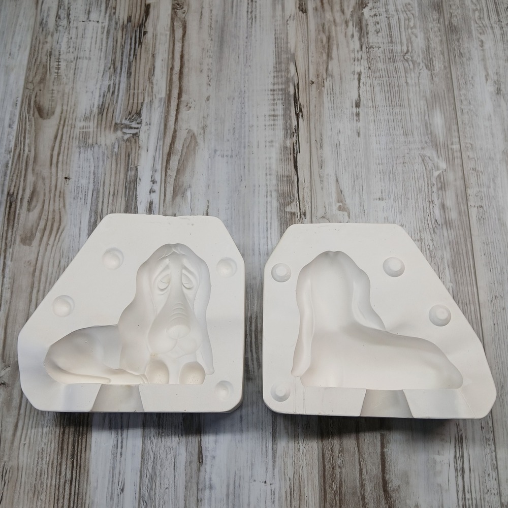 Vintage Marlow 146 Basset Hound Dog Ceramic Slip Casting Mold 2 Piece‎ Plaster